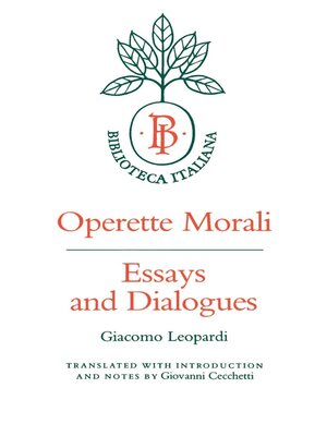 cover image of Operette Morali
